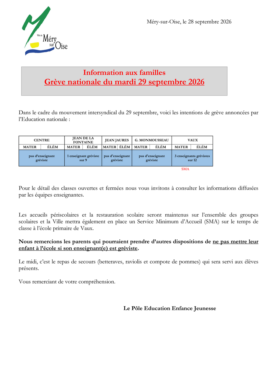 Grève 29 septembre