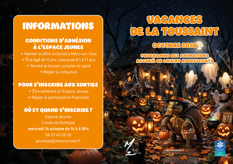 Programme Espace Jeunes vacances de la Toussaint 2026