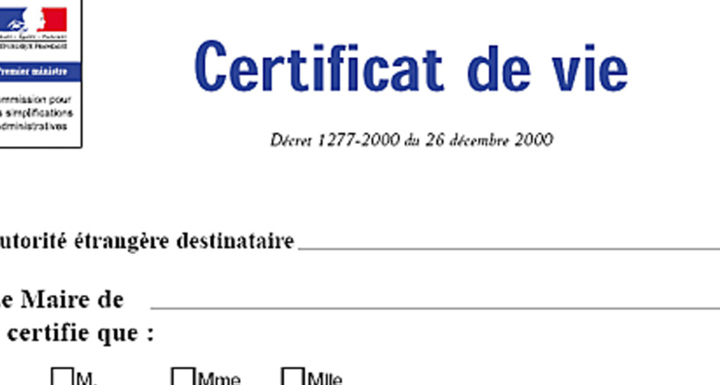 Certificat de vie